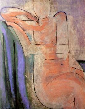 seated pink nude